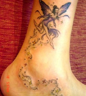 small purple tattoo Fairy