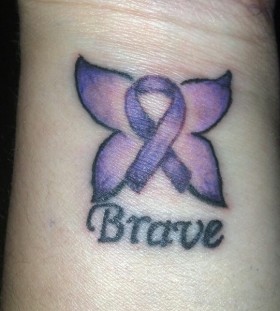 small purple tattoo  brave