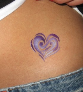 small purple tattoo heart