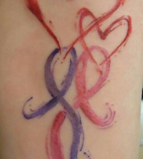 small purple tattoo paintbrush awarenes ribbon