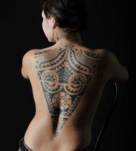 tribal tattoo for girl  back piece