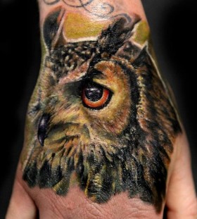 Awesome owl tattoo by Seunghyun JO aka Potter