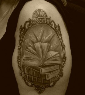 Awesome tattoo with books