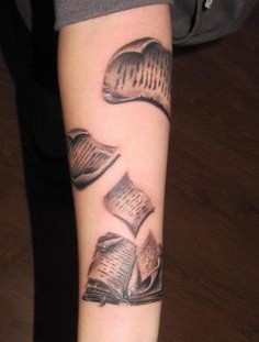 Beautiful tattoo with books