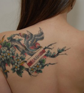 Bird chinese tattoo girl