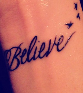 Hand believe tattoo