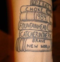 Little tattoo with few books