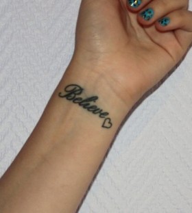 Lovely believe tattoo