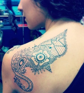 Shoulder tattoo by Nikki Ouimette