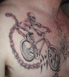 skeleton ride bike