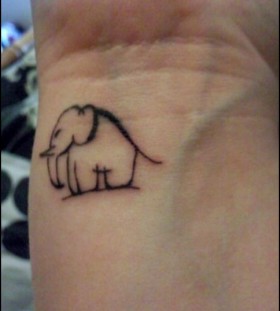 Black elephant wild tattoo