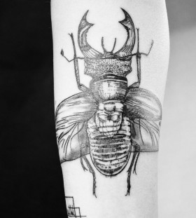 Black insect tattoo