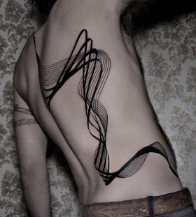 Black lines tattoo by Chaim Machlev