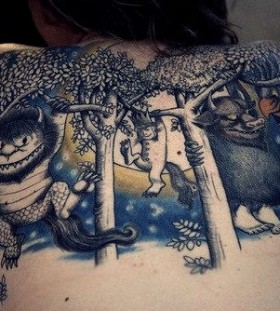 Blue animals wild tattoo