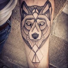3D amazing wolf tattoo on arm