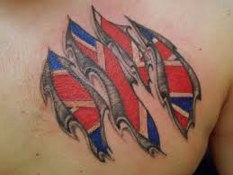 Amazing tattoo with England flag