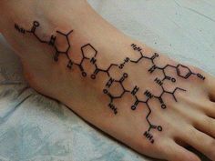 Awesome chemic formula tattoo on foot