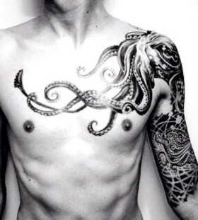 Man with octopus tattoo