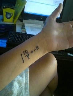 Math formula tattoo on arm