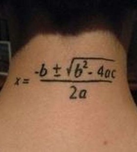 Math formula tattoo on neck