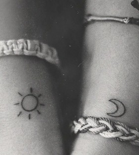 Moon and sun ornaments tattoo