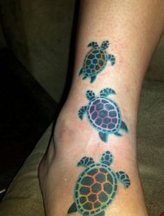 Turtles tattoo on leg