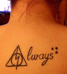 Accio always black Harry Potter tattoo