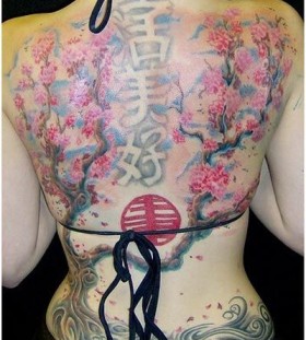 Best back women's chinese style tattoo