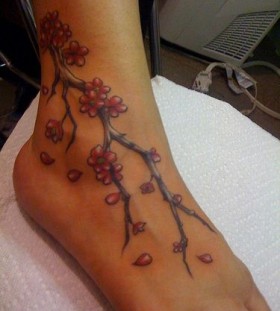 Blossom lovely tree chinese style tattoo