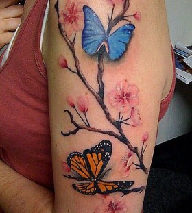 Butterflies lovely chinese style tattoo