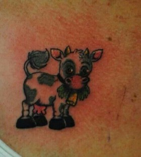 Cute blue cow tattoo