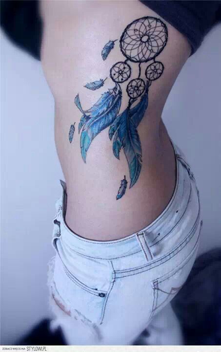 Lovely feather’s dreamcatcher tattoo