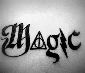 Magic black Harry Potter tattoo