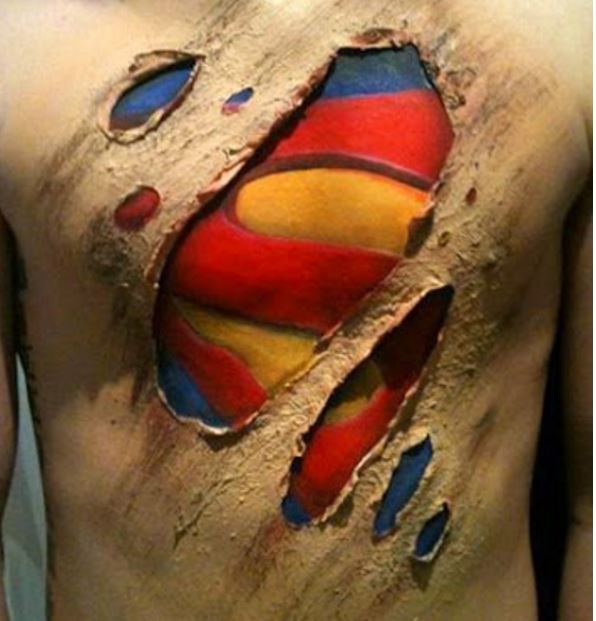 3D superman tattoo