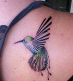 Hummingbird Tattoo Bird on Shoulder