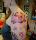 Half Sleeve Lotus Flower Tattoo for Women