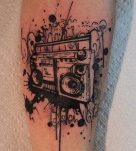 Amazing boombox tattoo