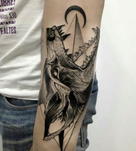Amazing wolf tattoo by Michele Zingales