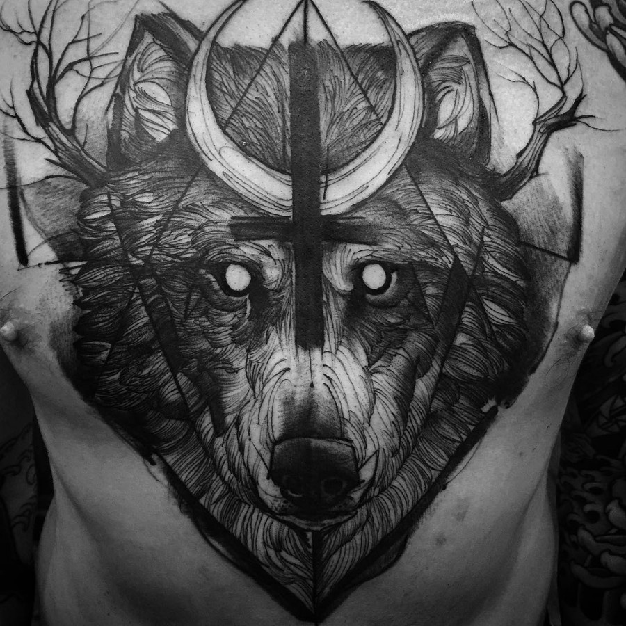 bad-ass-bear-chest-tattoo-by-fredao-oliveira