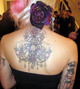Beautiful chandelier back tattoo
