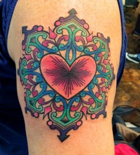 Beautiful heart tattoo by Amanda Leadman