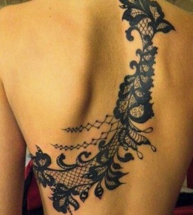 Black back lace tattoo
