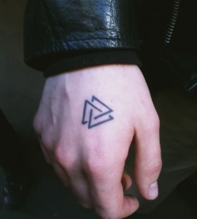 Black gorgeous triangle tattoo