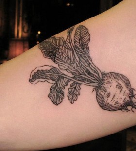 Black vegetable food tattoo