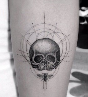 Brilliant skull tattoo by Dr Woo