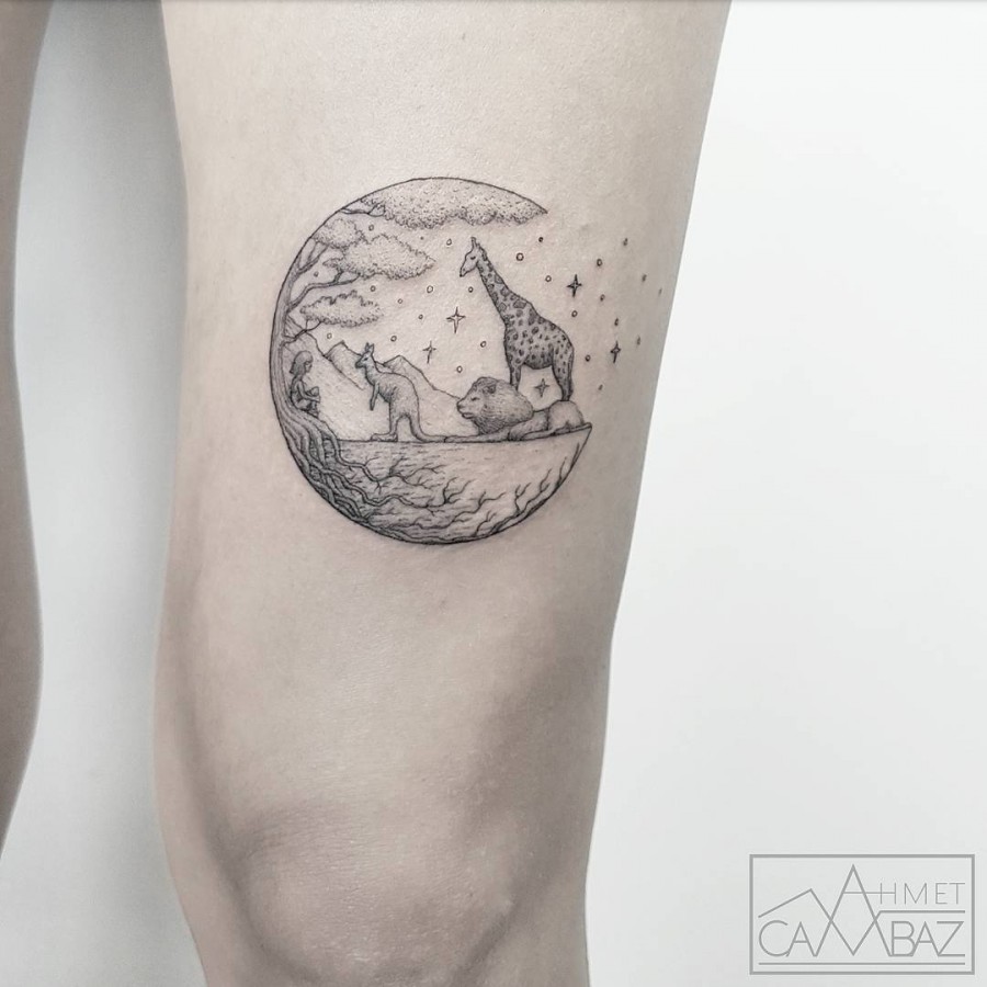 circle animal tattoo by ahmet cambaz