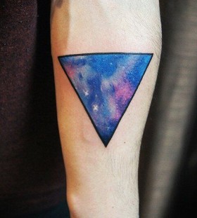 Clouds and stars triangle tattoo