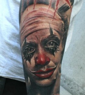 Clown tattoo by Razvan Popescu
