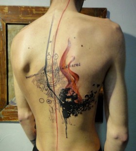 Cool back tattoo by xoil