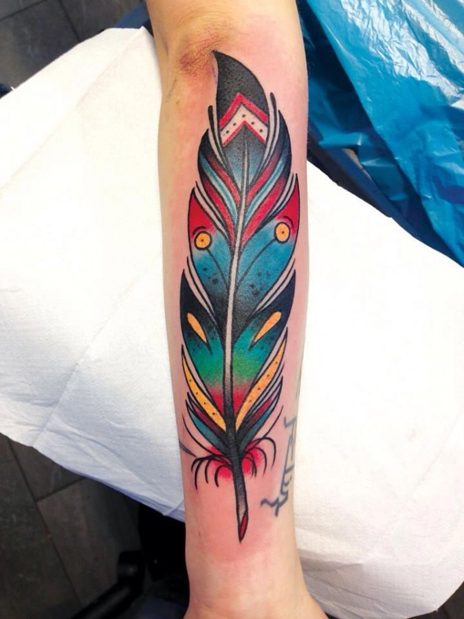 Cool feather tattoo